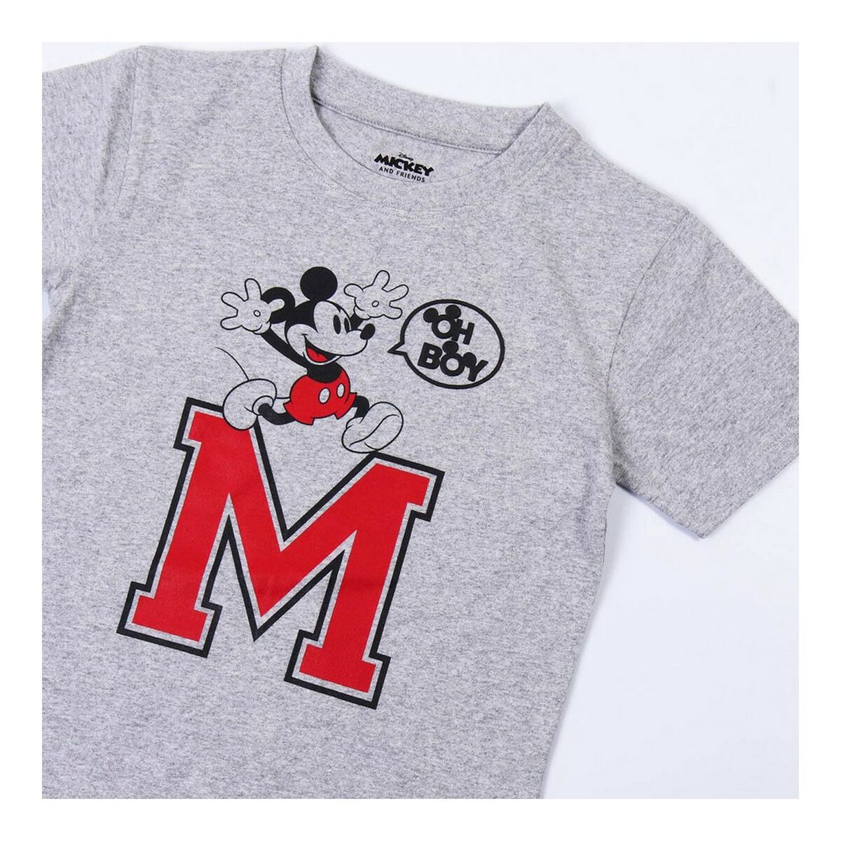 Tricou cu Mânecă Scurtă Mickey Mouse Gri